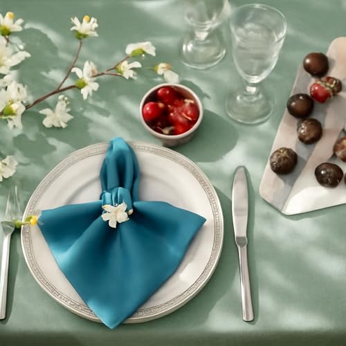 Tablecloths 60x102 Inches Textured Fabric,Natural Water Resistant Spill Proof Table Cloth Washable Small Card Folding Table Covers for Dining, Wedding and Parties，Sage Green - color: Sage Green, size: 60" x 102" (Rectangular)