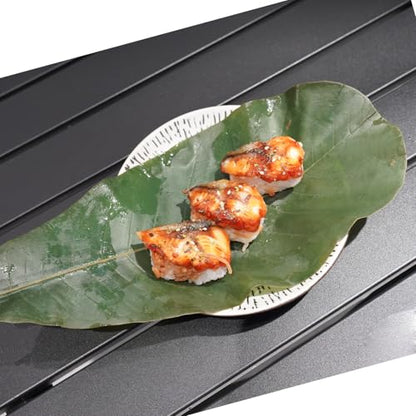Rainlily Wen Sushi Plate Decoration Green Leaf Real Leaves Big Leaf Houpoea officinalis Leaves Party Decoration (40, Green)