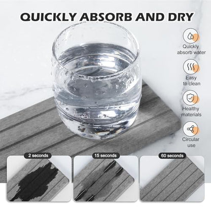 4PCS Stone Drying Tray for Bathroom Sink and Kitchen Counter, Fast Drying Diatomite Stone Sink Tray Soap Trays, Diatomaceous Coaster, Water Absorbing Stones Trays for Sinks - color: Gray 4stripes