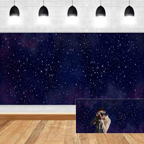 12x8ft Starry Night Backdrop for Photography Night Sky Stars Universe Space Starry Galaxy Stars Starry Sky Background Birthday Wedding Baby Shower Party Banner Decorations Cake Table Props - size: 12x8ft