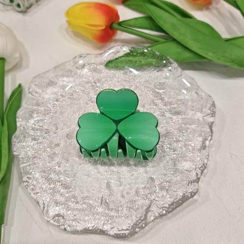 2pcs Green Shamrock Hair Claw Clips, St. Patrick's Day Hair Accessories for Women Girls,Irish Flag Lucky Clover Hair Jaw Barrettes,Holiday Party Favors - color: St. Patrick's A