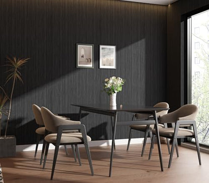 Black Grasscloth Peel and Stick Wallpaper Linen Textured 24"x787" Faux Grassweave Upgraded Thick Extra Large Self-Adhesive Neutral Contact Paper Vinyl Roll for Home Use - color: gray black, size: 787" x 24"