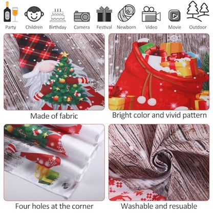 Irenare Christmas Backdrop Merry Christmas Banner Party Decoration Xmas Photography Background Photo Props for Winter Holiday New Year Eve Family Party Decoration Supplies(Gnome) - style: Gnome