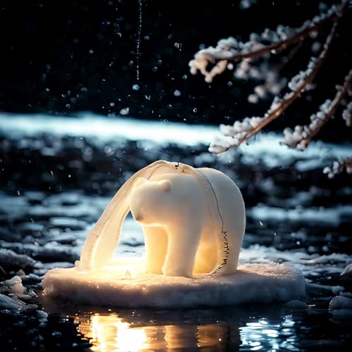 Polar Bear Shape Scented Candle,Floral Aroma Soy Wax Sculpture for Home Decor,Wedding Table Centerpiece & Photo Prop,Smokeless Fragrance Gift for Animal Lovers