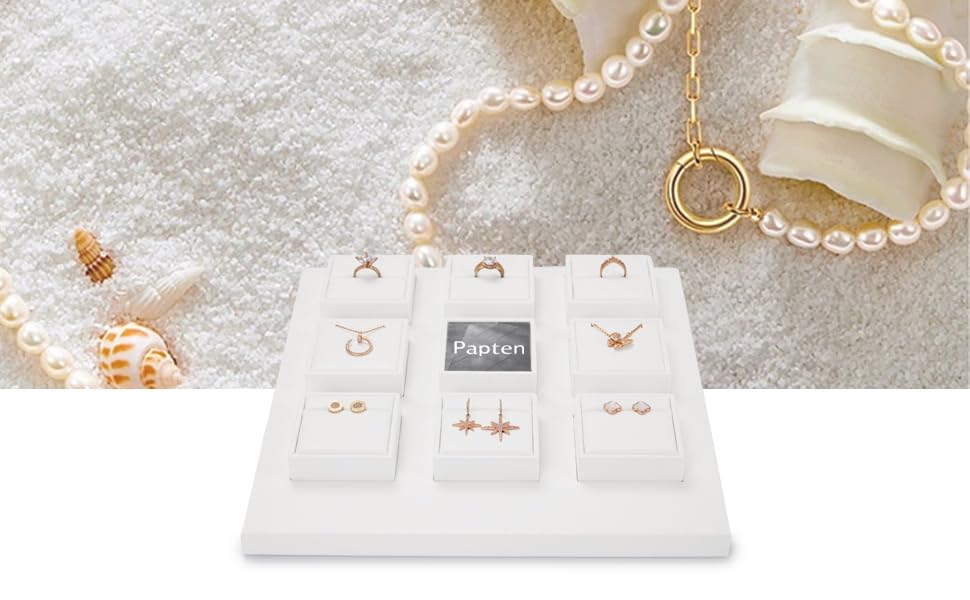 PU Leather Neacklace Display Stand Small Necklace Bracelet Holder Necklace Display Block Jewelry Stand for Pendant Necklace Showcase (White) - color: White, size: Necklace Stand
