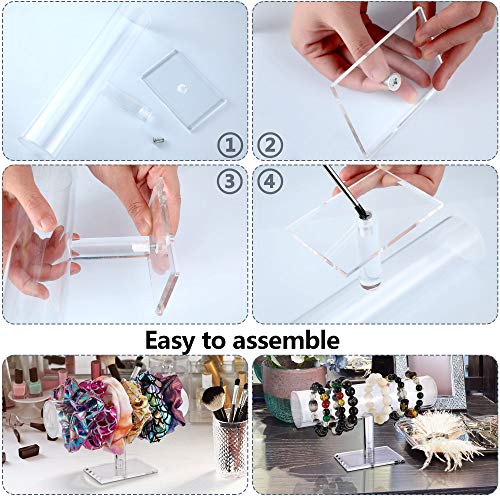 Maitys Hovering Acrylic Bracelet Display Stand T Bar Jewelry Holder Watch Bangle Organizer for Necklace Pendants Anklet Home(Clear)