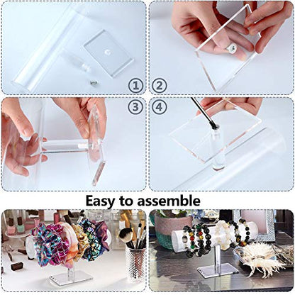 Maitys Hovering Acrylic Bracelet Display Stand T Bar Jewelry Holder Watch Bangle Organizer for Necklace Pendants Anklet Home(Clear)