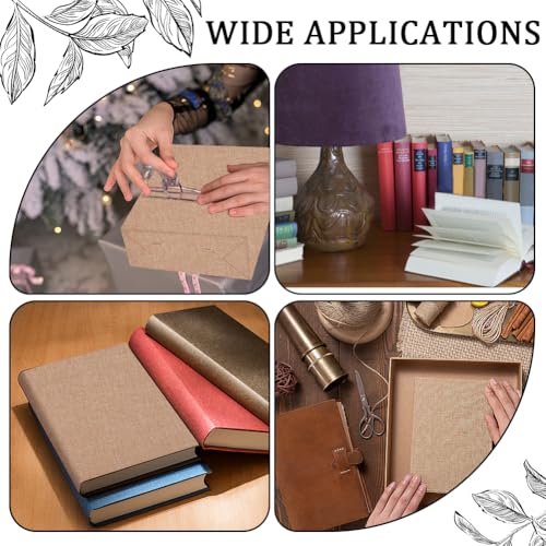 CRASPIRE 51 x 11.8 Inch Brown Linen Book Cloth Bookbinding Book Cover Peru Polyester Fabric Paper Backed Woven Book Fabric for Books Album Scrapbooking Archival DIY Covering Bookbinding Protector - color: Peru
