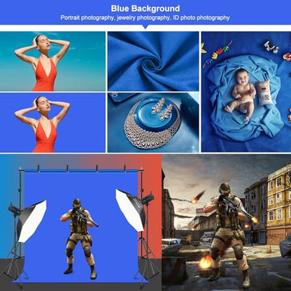 PULUZ Blue Green Red Screen Backdrop Kit with Tripod Stand, 6.5x6.5ft Green Screen Stand for Content Creation and Virtual Backgrounds, Blue Red Photo Background with Backdrop Stand for Photography - size: 6.5x6.5 Ft Backdrop Kit