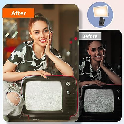 UBeesize Selfie Light with Memory Function, Rechargeable Phone Light for Pictures, iPhone, iPad, Laptop, Monitor, Clip-on Video Light with 3 Light Modes for Live Stream, TikTok, Zoom Calls, Makeup - style: Square Light-1