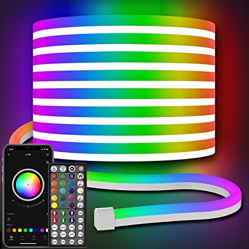 AILBTON 32.8Ft Neon Rope Lights,Flexible Led Rope Lights Control with App/Remote,Multiple Modes Music Sync Gaming RGB Led Neon Lights for Bedroom Outdoor - size: 32.8FT