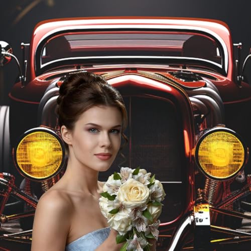 Rod Car Backdrop Background for Photography 5x7ft Photobooth Professional Photo Backdrop Curtains Video Photography Studio Photo Backgrounds Banner Booth Background Screen Parties - color: Rod Car