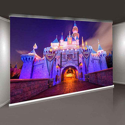 10x7Ft Fantasy Castle Night Scene Backdrop for Children Birthday Party Photo Video Studio Props LSME372 - size: 10x7Ft