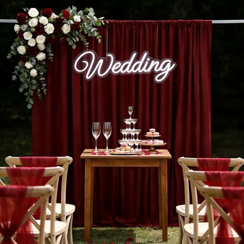 MoKoHouse 10ft x 8ft Burgundy Backdrop for Parties Burgundy Backdrop Drape for Birthday Wedding 2 Panels 5ft x 8ft - color: Burgundy, size: 5ft x 8ft 2 Panels