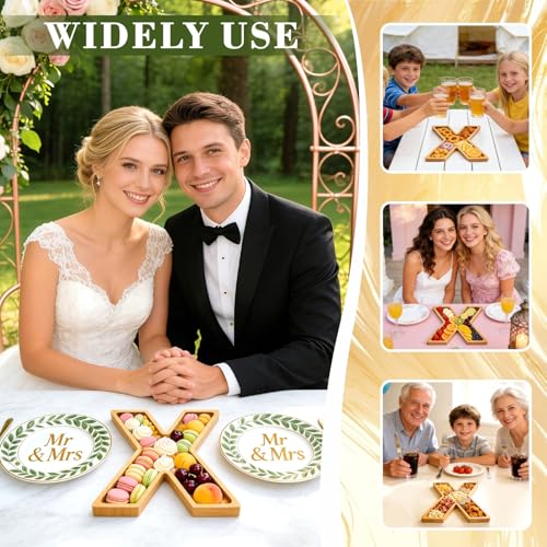 11" Wooden Letter X Platter Tray for Party Charcuterie Board Letters Serving Trays for Food Fruit Cupcake Reusable Fillable Dishes Plates for Birthday Anniversary Wedding Party Baby Shower Supplies - color: Letter X