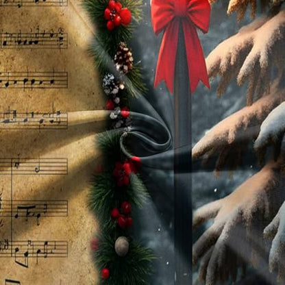 Christmas Photography Backdrop 7x5FT Winter Wonderland Xmas Music Snow Scene Photography Background Festival Party Decorations Holiday Photo Banner - color: Christmas Photography Background