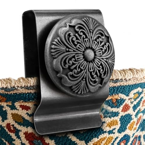 Tapestry Wall Hanging Clamps 4 Pack 1.2x2.0 Textile Art Decoration Hangers Metal Clips for Hanging Rugs Carpet Display (Silver) - color: Silver