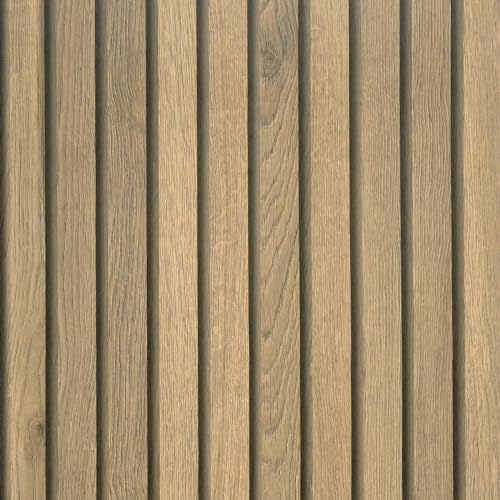 VEELIKE Natural Oak Wood Slat Wallpaper Peel and Stick Light Wood Panel Look Contact Paper for Accent Walls Backdrops 24''x354'' Removable Self Adhesive Wooden Vinyl Wall Panels for Bedroom Bathroom - color: Brown, size: 24" x 354"