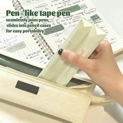 Glue Tape Roller, Double Sided Tape for Crafts Scrapbooking Supplies, Scrapbook Tape Runner Glue Gradient Green（4 Pack）