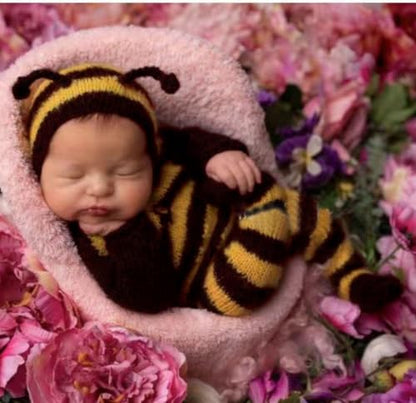 Newborn Baby Photography Props Outfits Cute Bear Hat Romper Set Infant Baby Boy Girl Photoshoot Props Costume ﻿ - color: Black