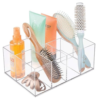iDesign 5-Section Divided Vanity Organizer for Cosmetic Storage - Clear - size: (Pack of 1)