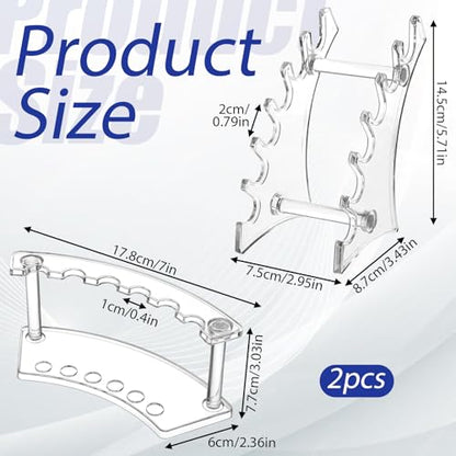 salbsever 4 Pack Pen Stand Display, Acrylic Brush Holder Clear Pen Holder 6-slots Display Stand for Makeup Brushes, Nail Brushes, Home Office Use