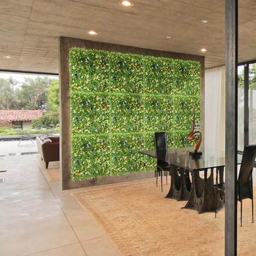 TANG 40"x40"-1PC Artificial Greenery Boxwood Panels Grass Wall Panel, Faux Privacy Fence Ivy Screens Backdrop Fake Hedge for Indoor Outdoor Wedding Décor, Style-6 - color: 40"x40" Panel-6, size: 40"x40"