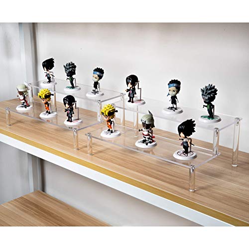 BYCY 2 Pack 2-Tier Clear Acrylic Display Stand Display Shelf for Dessert Jewels Figurines, Clear Cupcake Stand - 2 Pack ( 12" * 6.9" * 4.25" ) - color: Clear, size: 2 Tier - 2 Pack