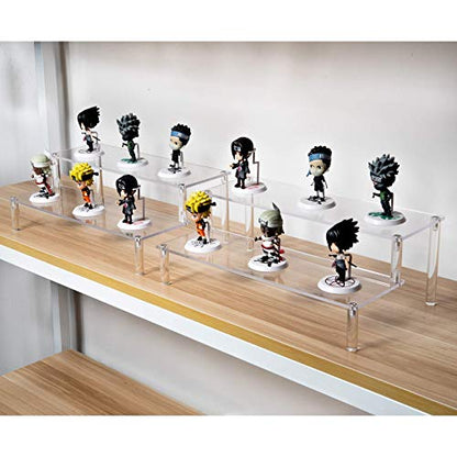 BYCY 2 Pack 2-Tier Clear Acrylic Display Stand Display Shelf for Dessert Jewels Figurines, Clear Cupcake Stand - 2 Pack ( 12" * 6.9" * 4.25" ) - color: Clear, size: 2 Tier - 2 Pack