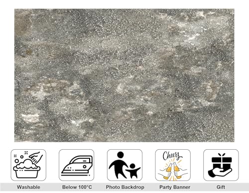7x7ft Rough Grey Concrete Backdrop Weathered Texture and Neutral Tones Photography Background for Industrial and Modern Event Decorations Tapestry Banner Photo Booth Props - size: 7x7ft