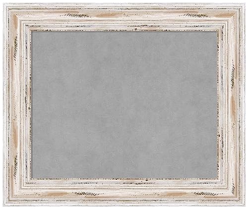 Amanti Art White Framed Magnetic Board 21x25 Small Vision Board for use with Magnets, 100% Metal Sheet to Display Items as Office Decor or for Home Organization in mudroom, Kitchen or Kids Room - color: Alexandria White Wash, size: 25"W x 21"H