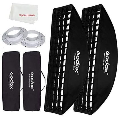 Godox 8.6"x35" / 22x90cm Softbox Honeycomb Grid Strip Soft Box Bowens Mount for Photo Studio Flash (FW 22x90 2PCS) - color: FW 22x90(2PCS)