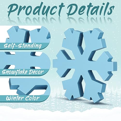 Huwena 6 Pcs Winter Tiered Tray Decor Snowflake Table Signs Hello Winter Wood Blocks Farmhouse Let It Snow Wood Decor for Table Shelf(Classic Style) - style: Classic Style