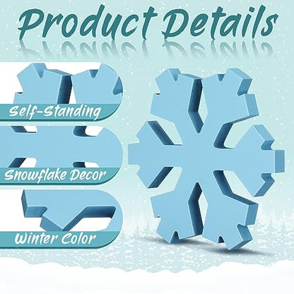 Huwena 6 Pcs Winter Tiered Tray Decor Snowflake Table Signs Hello Winter Wood Blocks Farmhouse Let It Snow Wood Decor for Table Shelf(Classic Style) - style: Classic Style