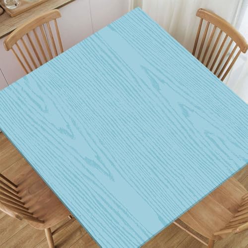 Square Elastic Fitted Tablecloth, Blue Wood Texture Natural Pattern Plank, for Picnic Dinner Party Event Home Decor, Suit for 28"x28" Square Table - color: Wood Texture -1, size: 28" x 28" (Square)
