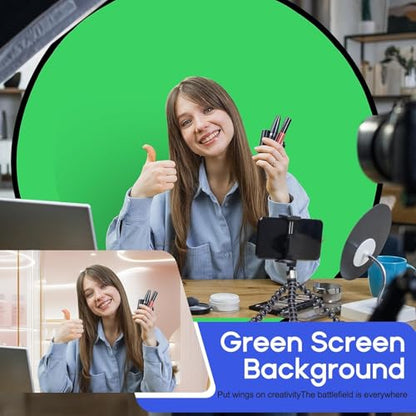 Portable Green Screen Chair, 57 in Greenscreen Backdrop with Stand Double Sided Foldable Green Background, Chroma Key, for Photography Streaming Gaming Photo Zoom Video Chats and Meeting - color: green