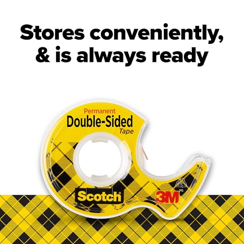 Scotch Double Sided Tape with Tape Dispenser, Office and School Supplies for Arts and Crafts, Alternative to Scrapbooking Tape, 0.5 in. x 400 in., 2 Rolls with Dispensers - size: 0.5 in x 400 in (2 Rolls)