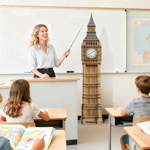 6 Ft Big Ben Cardboard Cutout Big Ben Stand Up Cutout Life-Size Britain Photo Booth Prop Backdrop Sign British Landmark for England London Theme Birthday Party Cultural Educational Display - color: Big Ben