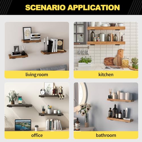 4 Pack - 10 inch Black Hidden L Shelf Bracket (1/5 Inch Thicked) Iron Floating Shelf Brackets Rustic Industrial Metal Brackets for Shelf Support - size: 10 Inch, style: Black 4 Pack