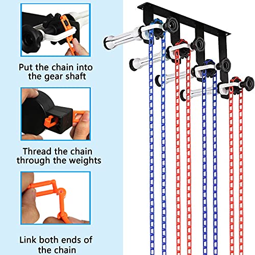 Photography Backdrop Wall Mount Roller System 4 Support Rollers, Manual Photo Background Ceiling Holder, Including 2 Four-fold Hooks, 8 Expand Bars, 4 Chains, for Home Studio Live Shooting - color: 4 Support Rollers