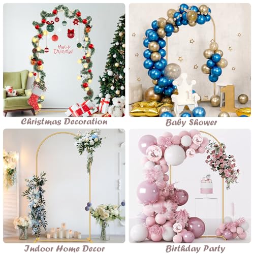 6.6FT Metal Wedding Arch Stand Gold Square Arched Backdrop Frame for Party Ceremony Valentines Day Birthday Bridal Baby Shower Garden Floral Balloon Arch Decoration - size: 6.6ft Stand