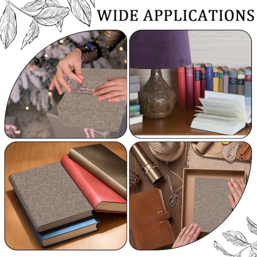 CRASPIRE 51 x 11.8 Inch Book Binding Cloth Book Cover Fabric A4 to A8 Surface Paper Backed Camel Linen Polyester Woven Cover for Books Album Scrapbooking Archival DIY Covering Bookbinding Protector - color: Camel-2