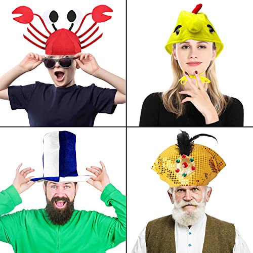 12 Assorted Funny Hats Crazy Party Hat for Adult Teen, Photo Booth Props Dress Up Costume Accessories