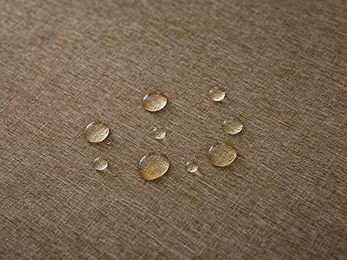 EHouseHome Faux Linen Tablecloth with Lace Trim - Waterproof/Spill Proof/Stain Resistant/Wrinkle Free/Oil Proof - for Banquet, Parties, Dinner,Kitchen,Wedding,Coffee,Holiday,Flax,Rectangle 52x70Inch - color: Flax, size: 70" x 52" (Rectangular)