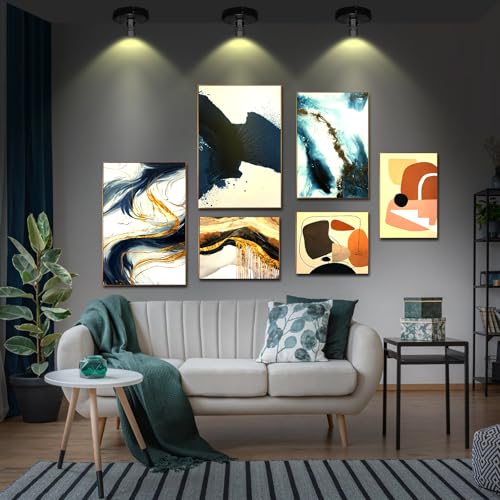 Spotlight Battery Powered, Wireless Picture Light, Accent Spot Light for Indoor Plant Tree, Display LED Puck Lights with Remote and Timer, Stick Uplighting for Photo Painting Dartboard Wall Decor Art - color: Black