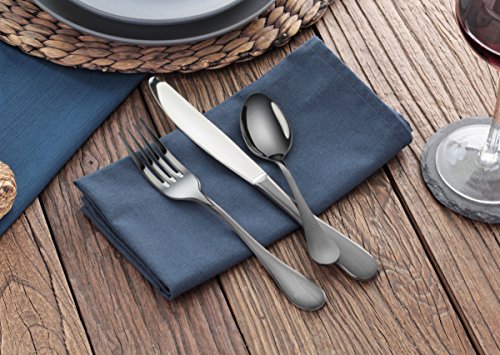 Artaste 56914 Rain 18/10 Stainless Steel Flatware 36-Piece Set, Black Finished, Service for 12 - color: Black