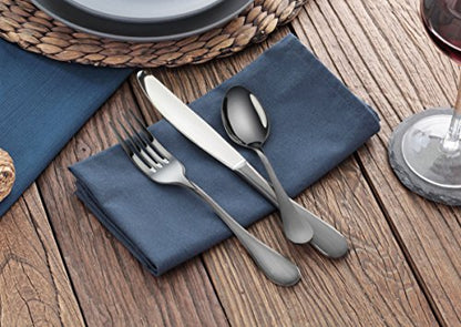 Artaste 56914 Rain 18/10 Stainless Steel Flatware 36-Piece Set, Black Finished, Service for 12 - color: Black