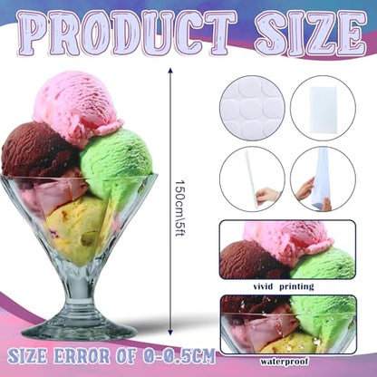 Jetec 5 ft Ice Cream Sundae Cardboard Cutout Stand up Life Size Ice Cream Candy Land Party Decoration Photo Props Backdrop Standup for Summer Pool Beach Baby Shower Wedding Birthday Candy Land Supply - size: 5 feet, style: Sundae