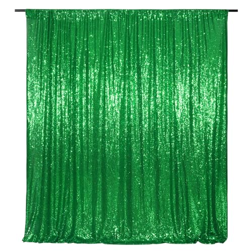Poise3EHome Green Sequin Backdrop, 6FT x 8FT Sequin Photography Backdrop Curtain for Christmas St. Patrick's Day Party Decoration - color: Green, size: 6x8 ft