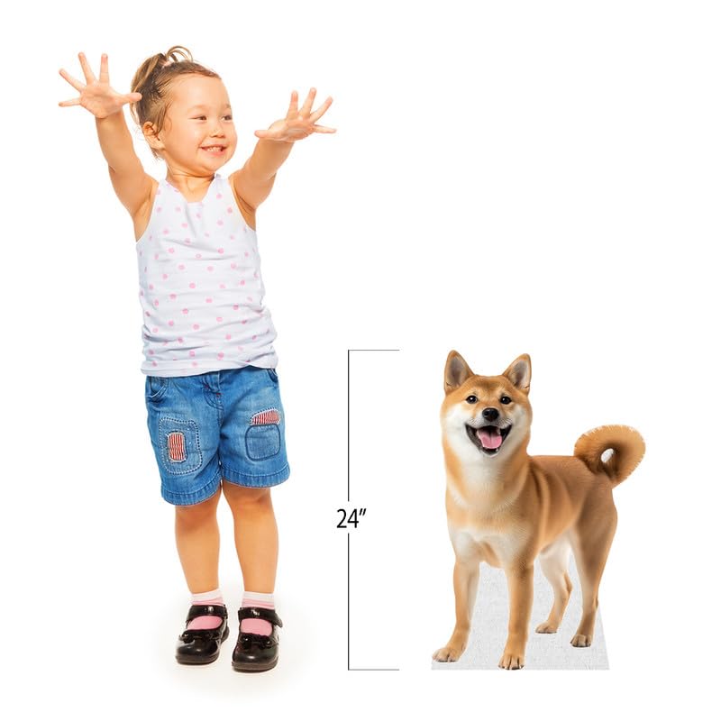 Dog - Shiba Inu - Life Size Cardboard Cutout Standup People with Support Standee | Animals - - color: Dog - Shiba Inu